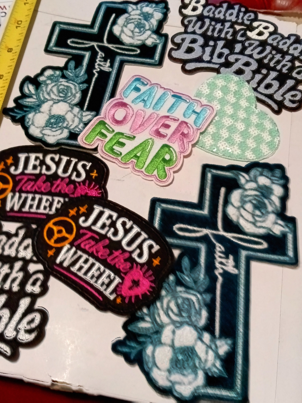 Faith Over Fear Multicolor Iron-On X9